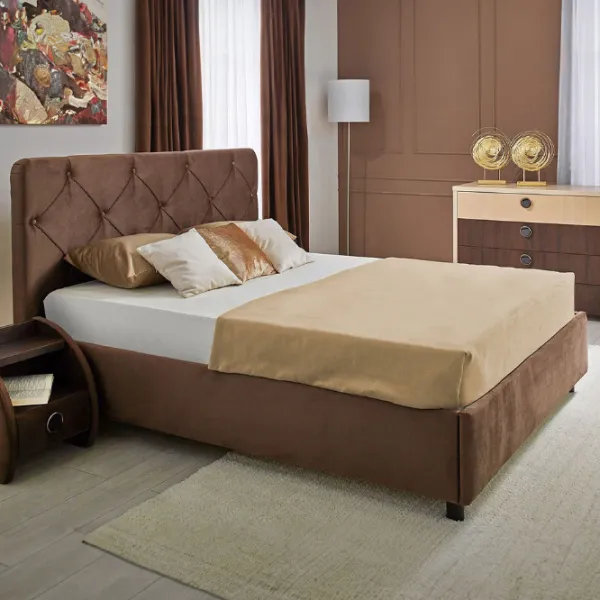 Кровать Ambianta Cristal 180 x 200 см / ЛДСП / Тёмно-бордовый photo 1