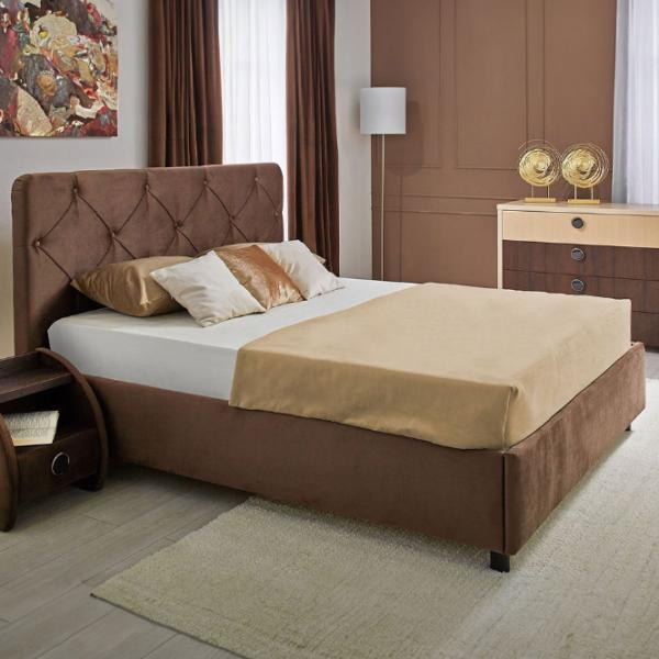 Кровать Ambianta Cristal 180 x 200 см / ЛДСП / Тёмно-бордовый photo 1