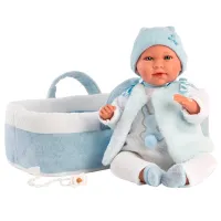 Кукла Llorens Mimo Lloron Capazo Celeste 74011  пупсик / 3+