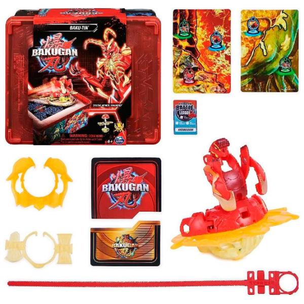 Set jucării Bakugan Battle Pack BakuTin 3S1 6067046 5+/ Multicolor Red photo 1