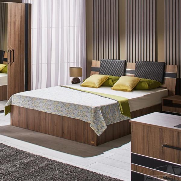 Кровать Ambianta Fenix 160 x 200 см / ЛДСП / Wallnut photo 1
