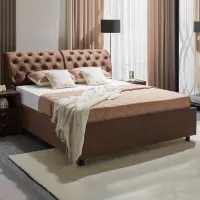 Кровать Ambianta Frankfurt 140 x 200 см/ ЛДСП/ Коричневый