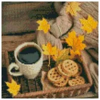 Картина по номерам Strateg Кофе с печеньем CA-0029 30 x 30 см/ Вертикальная