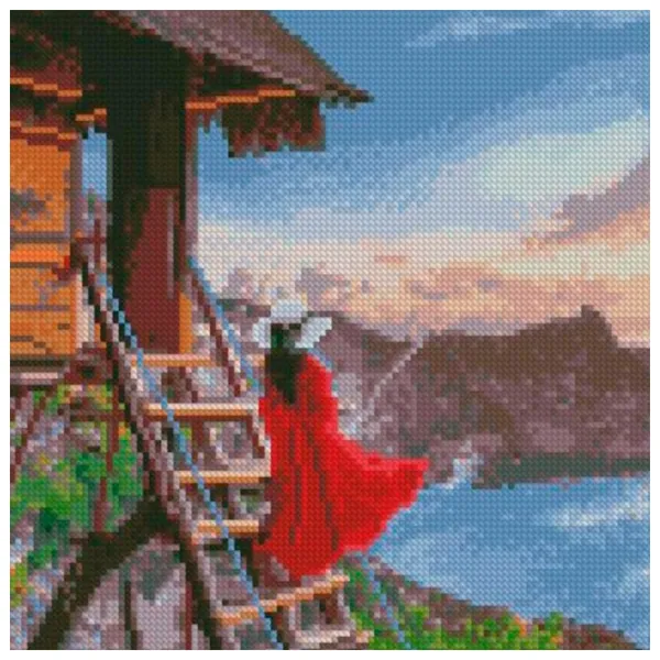 Картина по номерам Strateg На лестнице перед красотой природы CA-0042 30 x 30 см/ Вертикальная photo 1