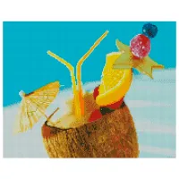 Картина по номерам Strateg Гавайский коктейль FA12106 50 x 40 см/ Горизонтальная