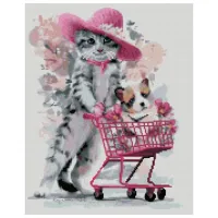 Картина по номерам Strateg Дружный шопинг FA20227 50 x 40 см/ Вертикальная