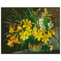 Картина по номерам Strateg Букет желтых лилий FA40061 50 x 40 см/ Горизонтальная
