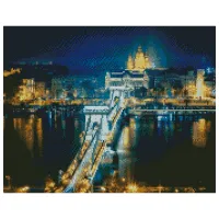 Картина по номерам Strateg Ночной мост FA40073 50 x 40 см/ Горизонтальная