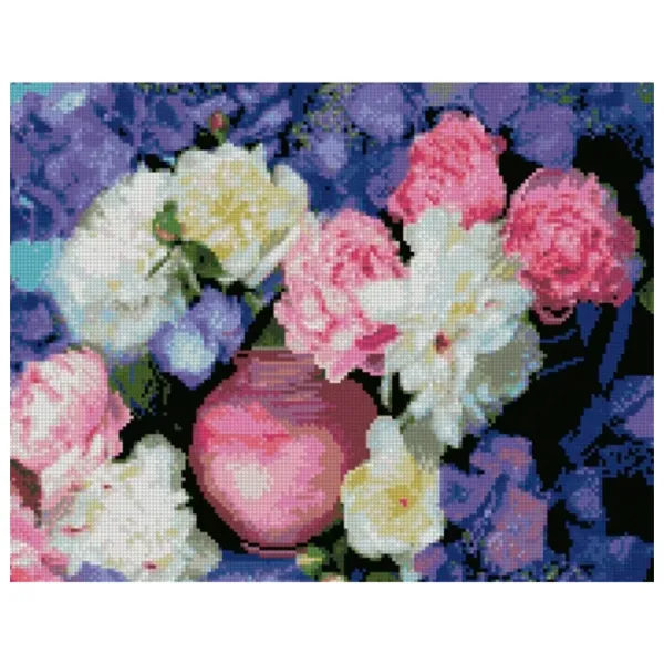 Картина по номерам Strateg Пионы в вазе FA40091 50 x 40 см/ Горизонтальная photo 1