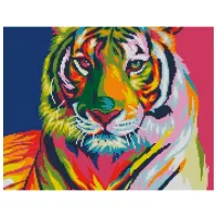 Pictură pe numere Strateg Pop art tigru FA40658 50 x 40 cm/ Orizontală