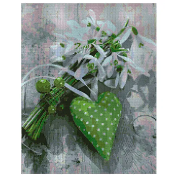 Pictură pe numere Strateg Inima verde FA40801 50 x 40 cm/ Verticală photo 1