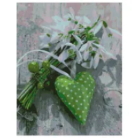 Картина по номерам Strateg Зеленое сердце FA40801 50 x 40 см/ Вертикальная