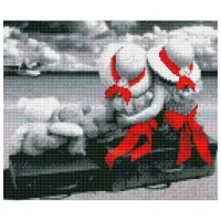 Pictură pe numere Strateg Prietenele lângă mare HX049 40 x 30 cm/ Orizontală