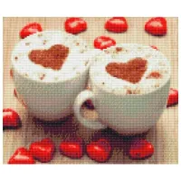 Pictură pe numere Strateg Cafea pentru îndrăgostiți HX052 40 x 30 cm/ Orizontală