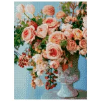 Картина по номерам Strateg Букет пудровых роз HX150 40 x 30 cm/ Вертикальная