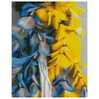 Картина по номерам Strateg Желто-голубые перья HX434 40 x 30 cm/ Вертикальная