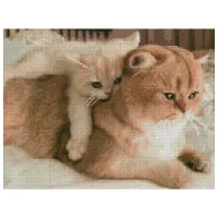 Pictură pe numere Strateg Mama cu pisoi HX439 50 x 40 cm/ Orizontală