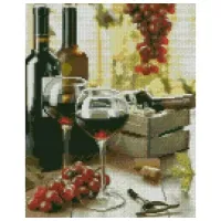 Картина по номерам Strateg Вино в бокалах HX446 50 x 40 км/ Вертикальная