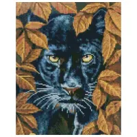Картина по номерам Strateg Пантера в листьях HX452 50 x 40 км/ Вертикальная