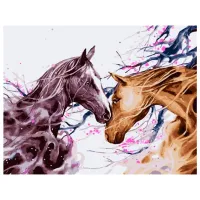 Картина по номерам Strateg Союз скакунов VA-1129 50 x 40 км/ Горизонтальная