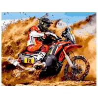 Картина по номерам Strateg Мотогонщик VA-1814 50 x 40 км/ Горизонтальная