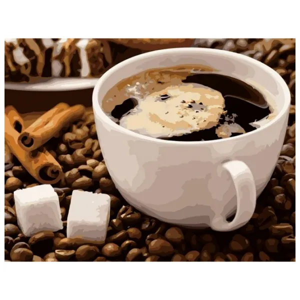 Pictură pe numere Strateg Coffee VA-2657 50 x 40 cm/ Orizontală photo 1