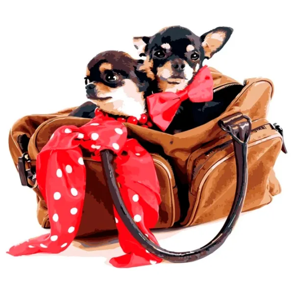 Картина по номерам Strateg Маленький той терьер VA-2676 50 x 40 км/ Горизонтальная photo 1