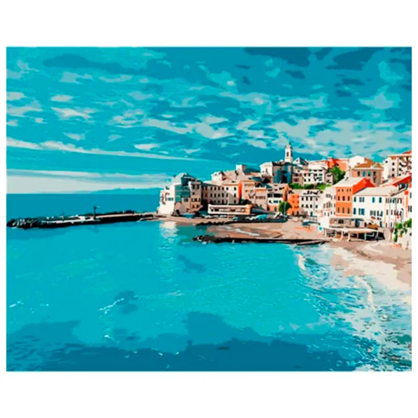 Картина по номерам Strateg Город на берегу моря VA-2849 50 x 40 км/ Горизонтальная photo 1