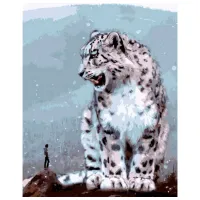 Картина по номерам Strateg Барс и человек VA-2962 50 x 40 км/ Вертикальная