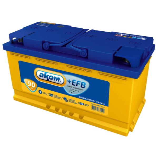 Авто аккумулятор Akom EFB 6СТ-90VL 840A photo 1 Авто аккумулятор Akom EFB 6СТ-90VL 840A photo 1