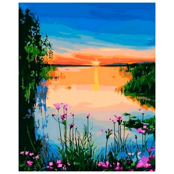 Картина по номерам Strateg Запад на озере VA-3078 50 x 40 км/ Вертикальная photo 1