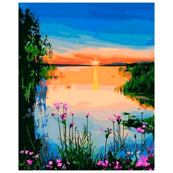Картина по номерам Strateg Запад на озере VA-3078 50 x 40 км/ Вертикальная photo 1