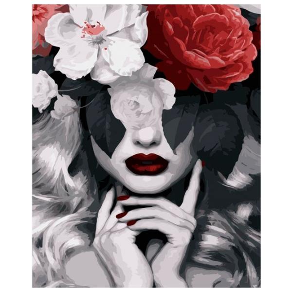 Картина по номерам Strateg Девушка с цветами VA-3181 50 x 40 км/ Вертикальная photo 1