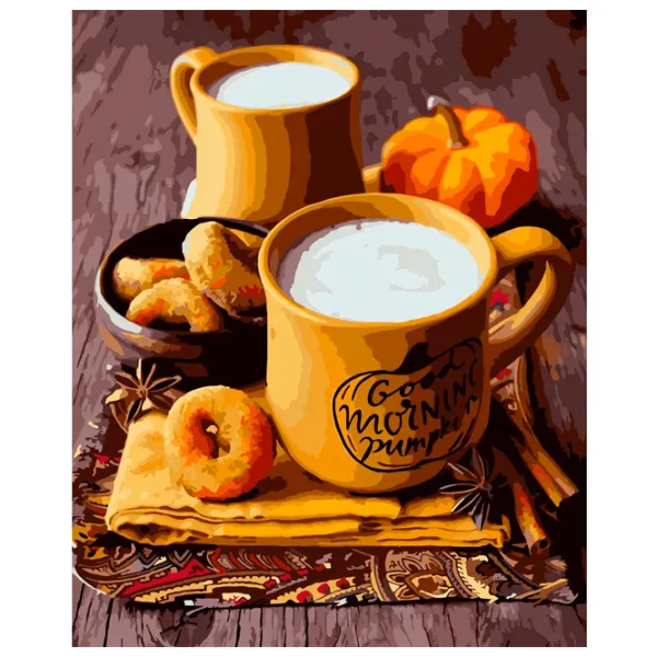 Pictură pe numere Strateg Spumă de lapte VA-3211 50 x 40 cm/ Verticală photo 1