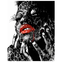 Strateg Леопардовая девушка VA-3425 50 x 40 км/ Вертикальная