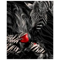 Картина по номерам Strateg Девушка и зебра VA-3426 50 x 40 км/ Вертикальная