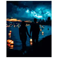 Картина по номерам Strateg Влюблённые у воды VA-3571 50 x 40 км/ Вертикальная