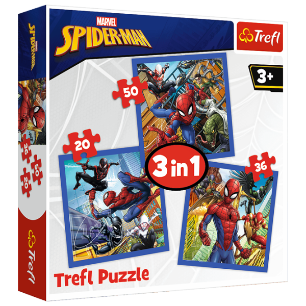 Пазл 2D Trefl 3 in 1 Spider Force 3+/ Количество деталей: 106 photo 1 Пазл 2D Trefl 3 in 1 Spider Force 3+/ Количество деталей: 106 photo 1
