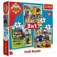 Пазл 2D Trefl 3 in 1 Fireman Sam in action 3+/ Количество деталей: 106