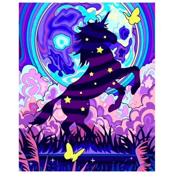 Pictură pe numere Strateg Unicorn VA-3590 50 x 40 cm/ Verticală photo 1