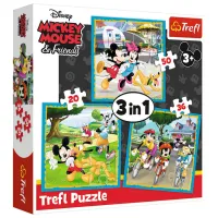Пазл 2D Trefl 3 in 1 Mickey Mouse 3+/ Количество деталей: 106
