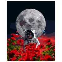 Картина по номерам Strateg Космонавт VA-3592 50 x 40 км/ Вертикальная