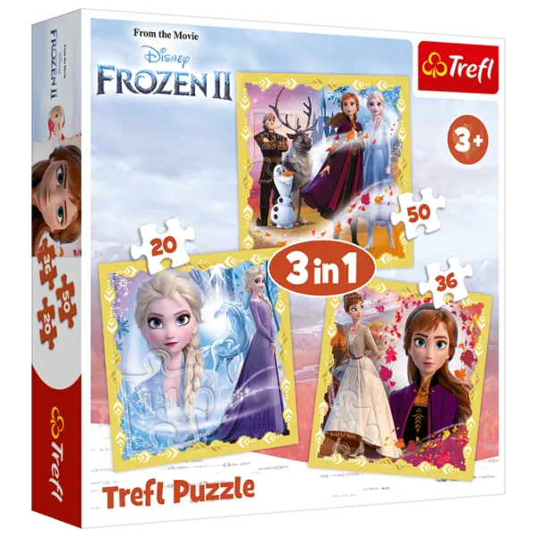 Пазл 2D Trefl 3 in 1 Anna and Elsa (Frozen 2) 3+/ Количество деталей: 106 photo 1 Пазл 2D Trefl 3 in 1 Anna and Elsa (Frozen 2) 3+/ Количество деталей: 106 photo 1