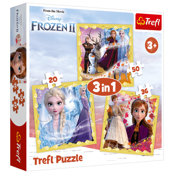 Пазл 2D Trefl 3 in 1 Anna and Elsa (Frozen 2) 3+/ Количество деталей: 106 photo 1 Пазл 2D Trefl 3 in 1 Anna and Elsa (Frozen 2) 3+/ Количество деталей: 106 photo 1