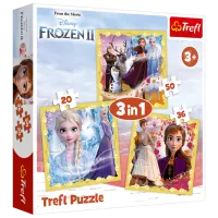Пазл 2D Trefl 3 in 1 Anna and Elsa (Frozen 2) 3+/ Количество деталей: 106