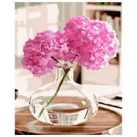 Картина по номерам Strateg Гортензии в вазе VA-3595 50 x 40 км/ Вертикальная
