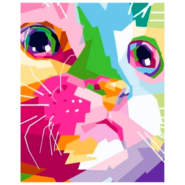 Картина по номерам Strateg Арт кошка VA-3596 50 x 40 км/ Вертикальная photo 1