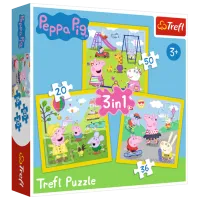 Пазл 2D Trefl 3 in 1 Peppa's happy day 3+/ Количество деталей: 106