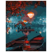 Pictură pe numere Strateg Barci în noapte VA-3628 50 x 40 cm/ Verticală