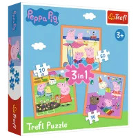 Пазл 2D Trefl 3 in 1 Peppa Pig 3+/ Количество деталей: 106